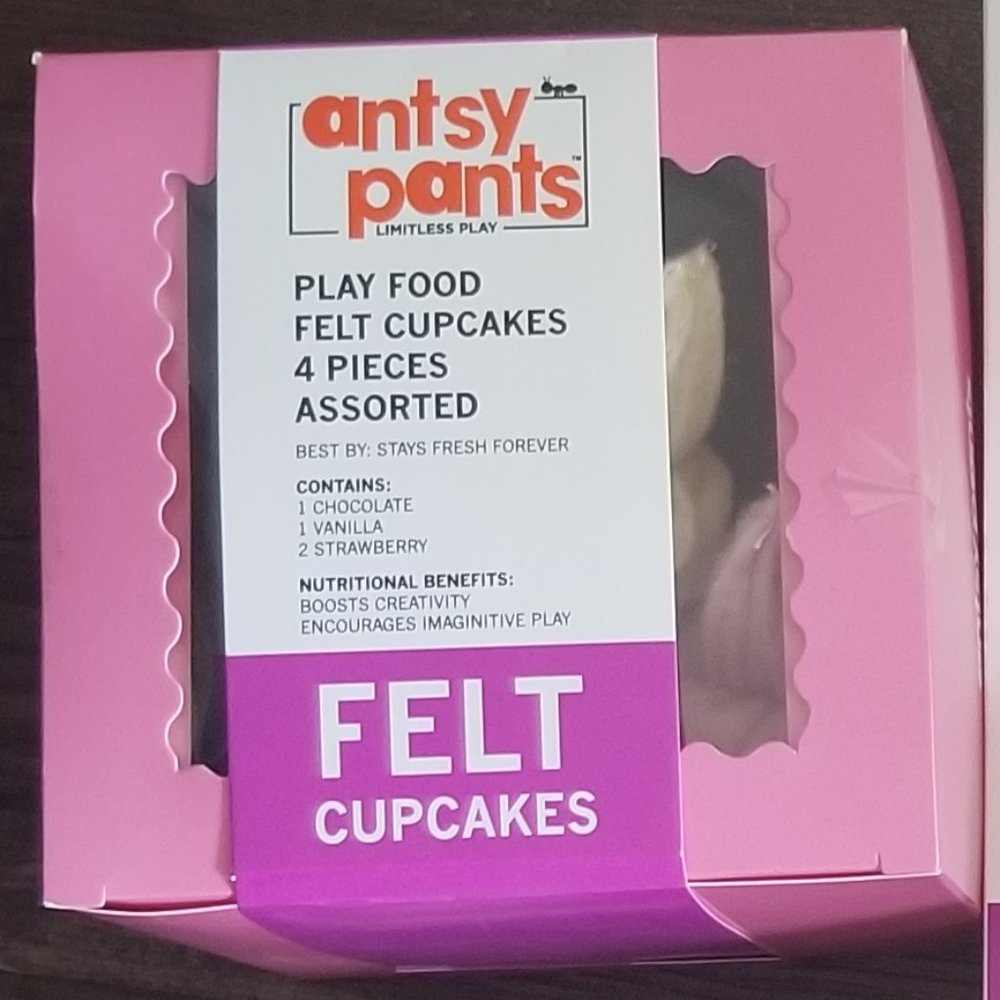 Box of Cupcakes - Antsy Pants Felt Play Food set NEW